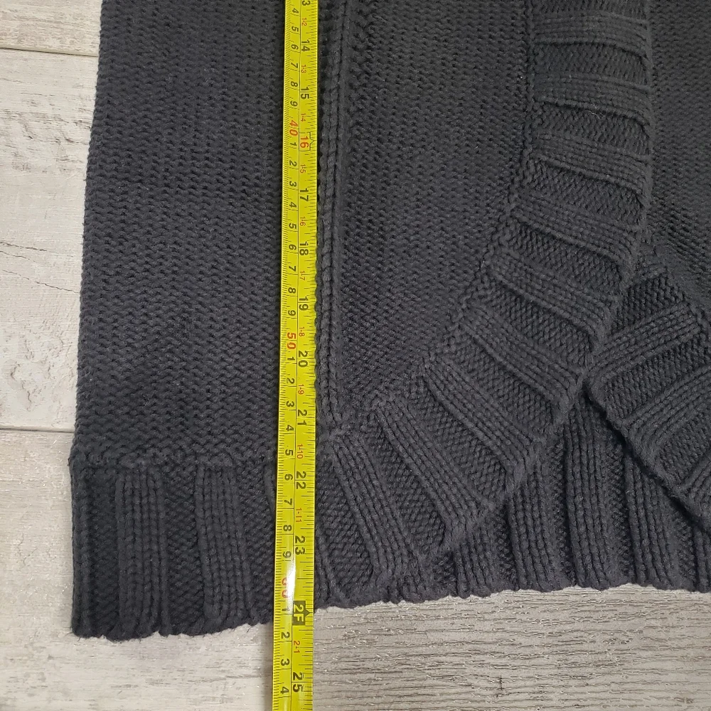 Kenneth Cole Reaction Black Ribbed Knit Short Sleeve Cardigan Sweater Size S Y2K - Picture 7 of 13